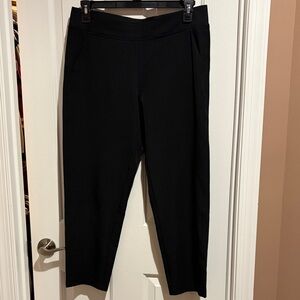 Black Cropped Pull-On Ponte Pants